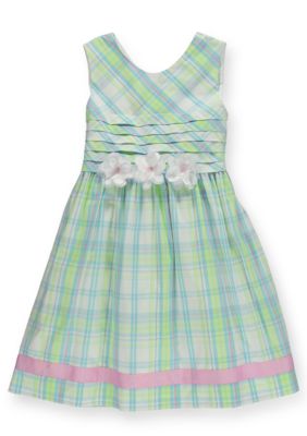 Hartstrings Easter Plaid Dress Toddler Girls