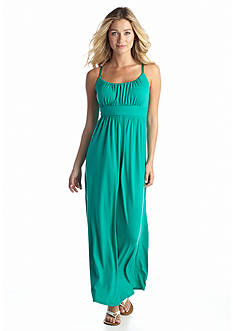 New Directions Ruch Solid Maxi Dress