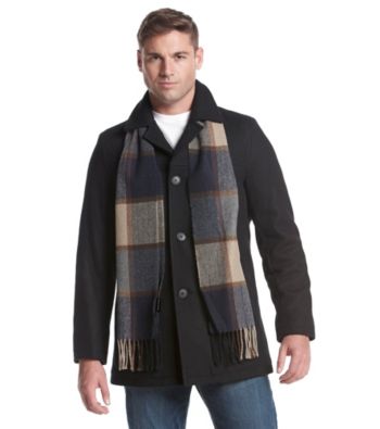 tommy hilfiger men's wool melton walking coat