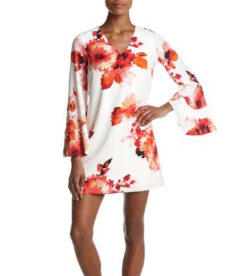 calvin klein floral shift dress