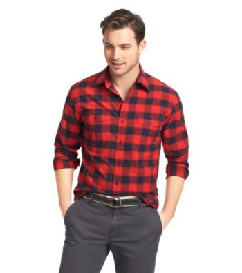 Izod Men's Long Sleeve Lumberjack Plaid Button Down Shirt Men's 2014