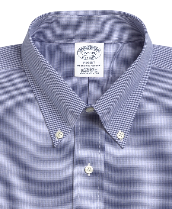 Men's Non-Iron Slim Fit Houndstooth Dress Shirt | Brooks Brothers