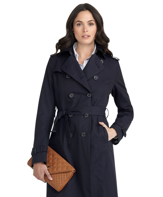 Women's Cotton Double-Breasted Trench Coat | Brooks Brothers