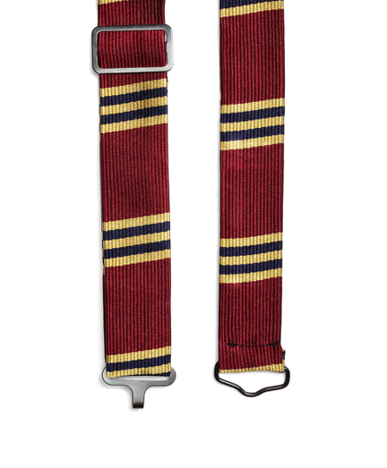 Boys' Burgundy BB No.1 Repp Stripe Bow Tie | Brooks Brothers
