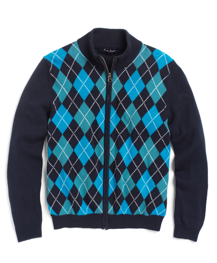 Argyle Full Zip Sweater   Brooks Brothers