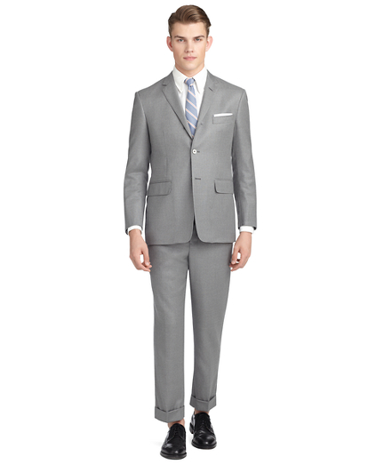 Grey Textured Suit - Brooks Brothers