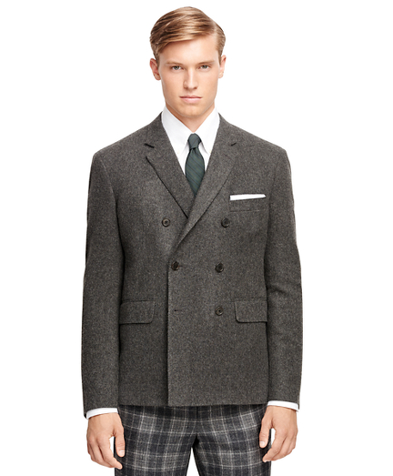 Men's Dark Grey Cashmere Double-Breasted Sport Coat | Brooks Brothers