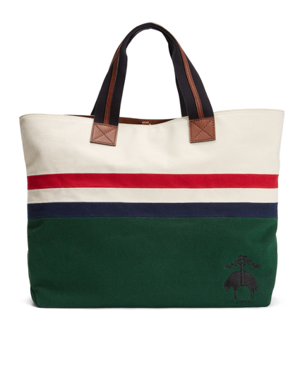 STRIPED CANVAS TOTE - Brooks Brothers