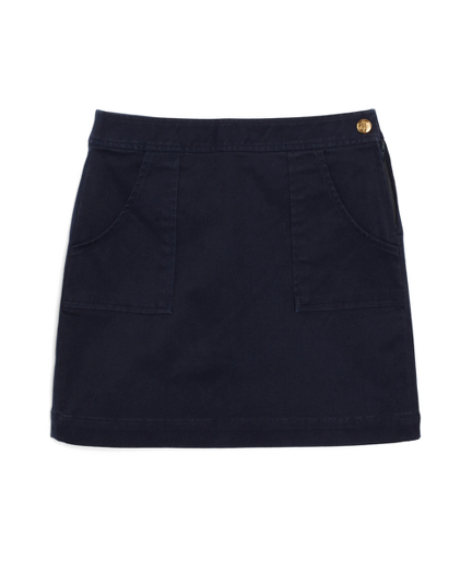 Cotton Stretch Twill Skirt   Brooks Brothers