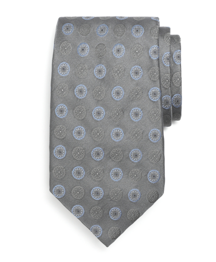 Satin Alternating Medallion Tie   Brooks Brothers