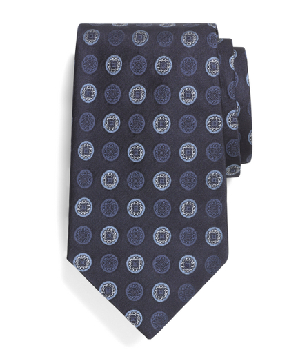 Satin Alternating Medallion Tie   Brooks Brothers