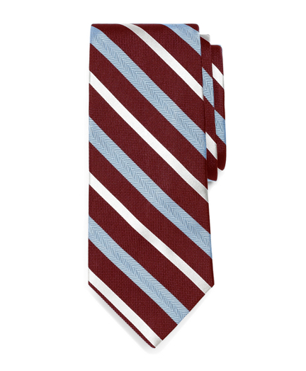 Alternating Satin Herringbone Stripe Tie   Brooks Brothers