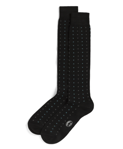 Dot Square Over the Calf Socks   Brooks Brothers