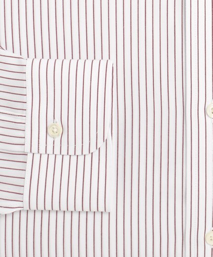 Supima® Cotton Non Iron Regular Fit Pencil Stripe Dress ShirtBurgundy