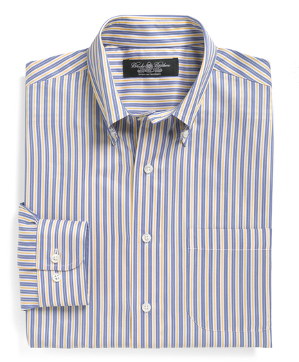 Country Club Slim Fit Alternating Stripe Sport Shirt   Brooks Brothers