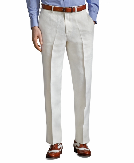 The Great Gatsby Collection Ivory Linen Pants - Brooks Brothers