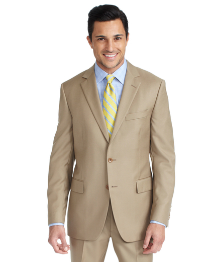 Fitzgerald Tan Solid Gabardine 1818 Suit   Brooks Brothers