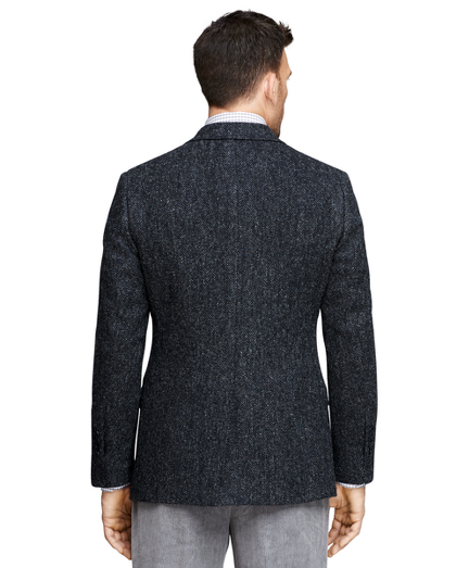 Men's Fitzgerald Fit Harris Tweed Charcoal Sport Coat | Brooks Brothers
