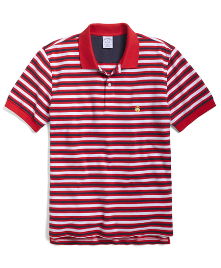 Golden Fleece® Slim Fit Alternating Bar Stripe Polo   Brooks Brothers