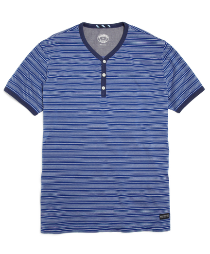 Multi Stripe V Neck Henley   Brooks Brothers