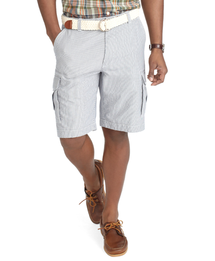 Ticking Stripe Cargo Shorts   Brooks Brothers