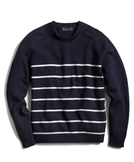 Striped Raglan Crewneck Sweater   Brooks Brothers
