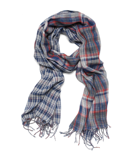 Cotton Double Faced Plaid Scarf   Brooks Brothers