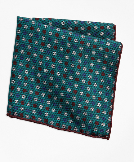 Paisley and Dot Pocket Square - Brooks Brothers