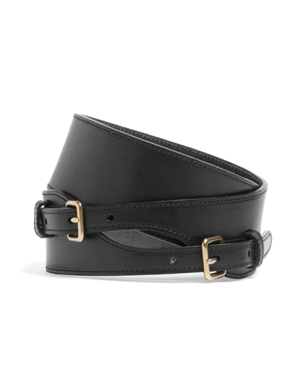 Calfskin Double Buckle Belt   Brooks Brothers