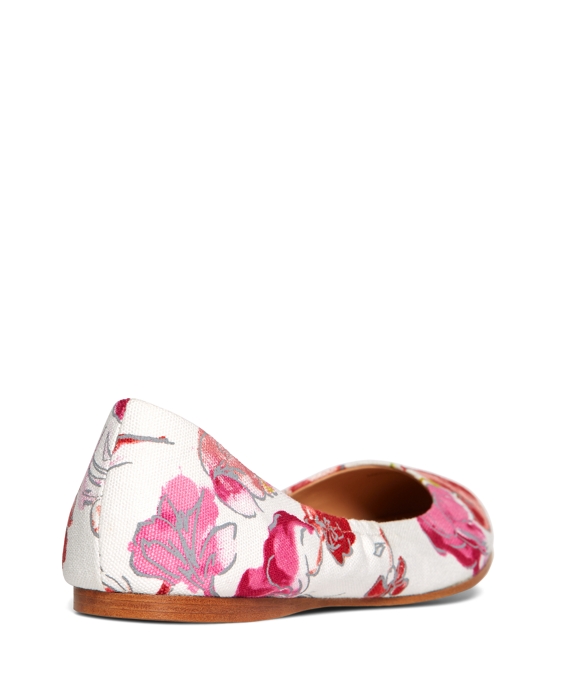 Women's Pink Floral Canvas Ballet Flats | Brooks Brothers
