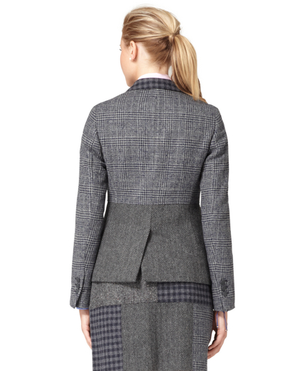 Wool Patchwork Check Jacket   Brooks Brothers