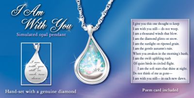   And Created Opal Engraved Pendant Necklace I Am With You  