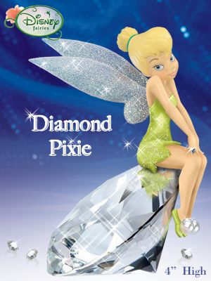 Handcrafted Disney Tinker Bell Diamond Pixie Figurine  