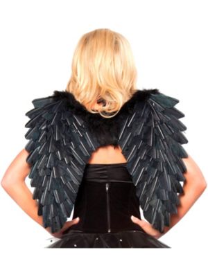 Women’s Sexy Black Feather Angel Wings | Pixocero