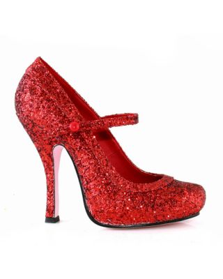 sparkly red mary janes