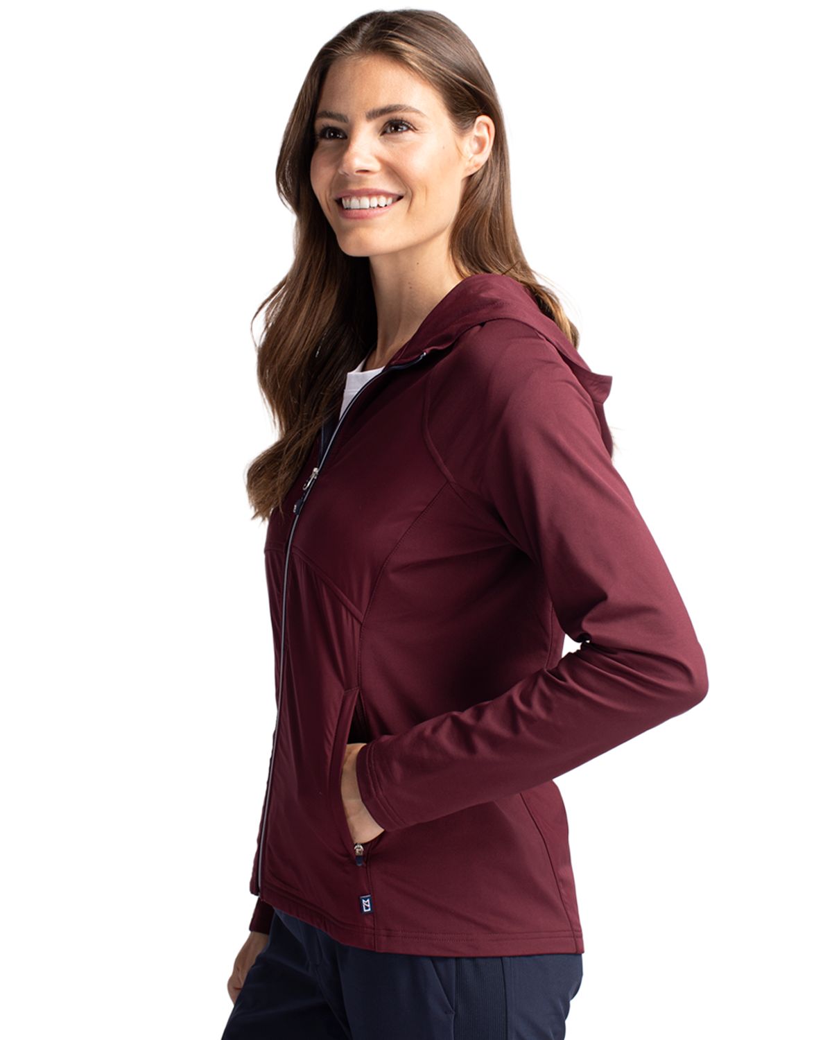 Cutter & Buck Adapt Recycled Soft Knit Stretch Womens Hybrid Full Zip Jacket 144