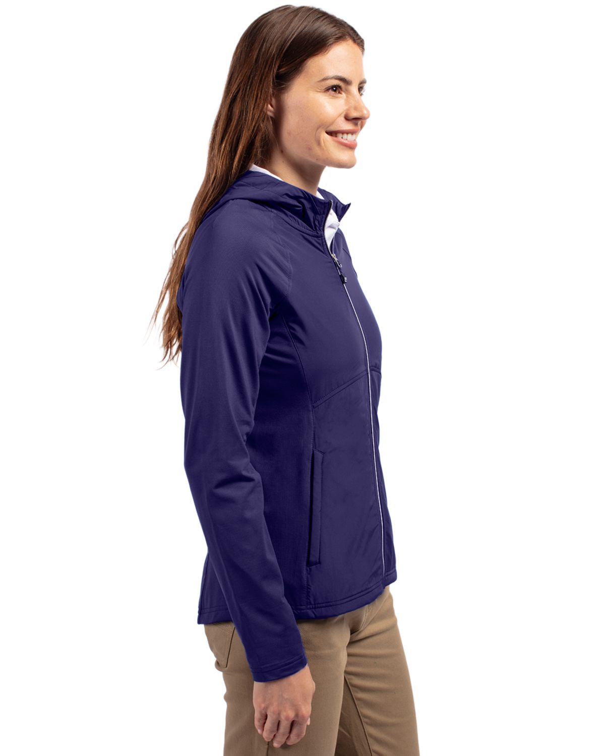 Cutter & Buck Adapt Recycled Soft Knit Stretch Womens Hybrid Full Zip Jacket 154