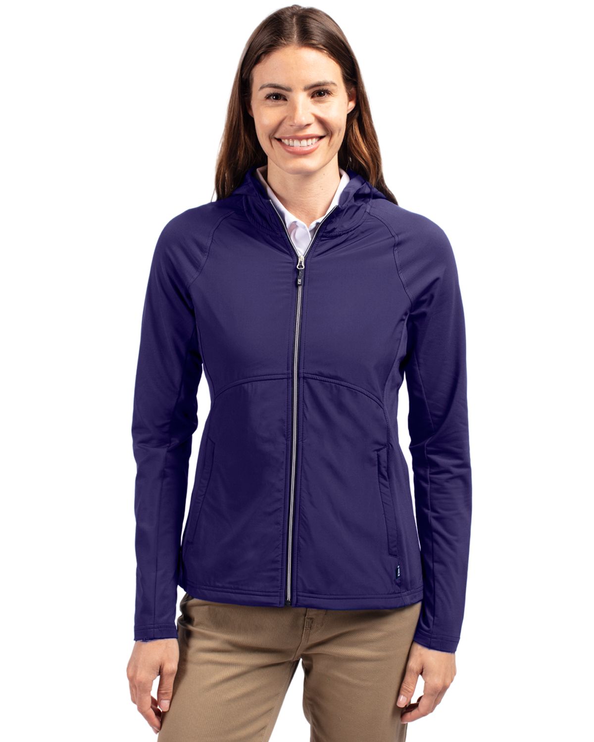 Cutter & Buck Adapt Recycled Soft Knit Stretch Womens Hybrid Full Zip Jacket 91