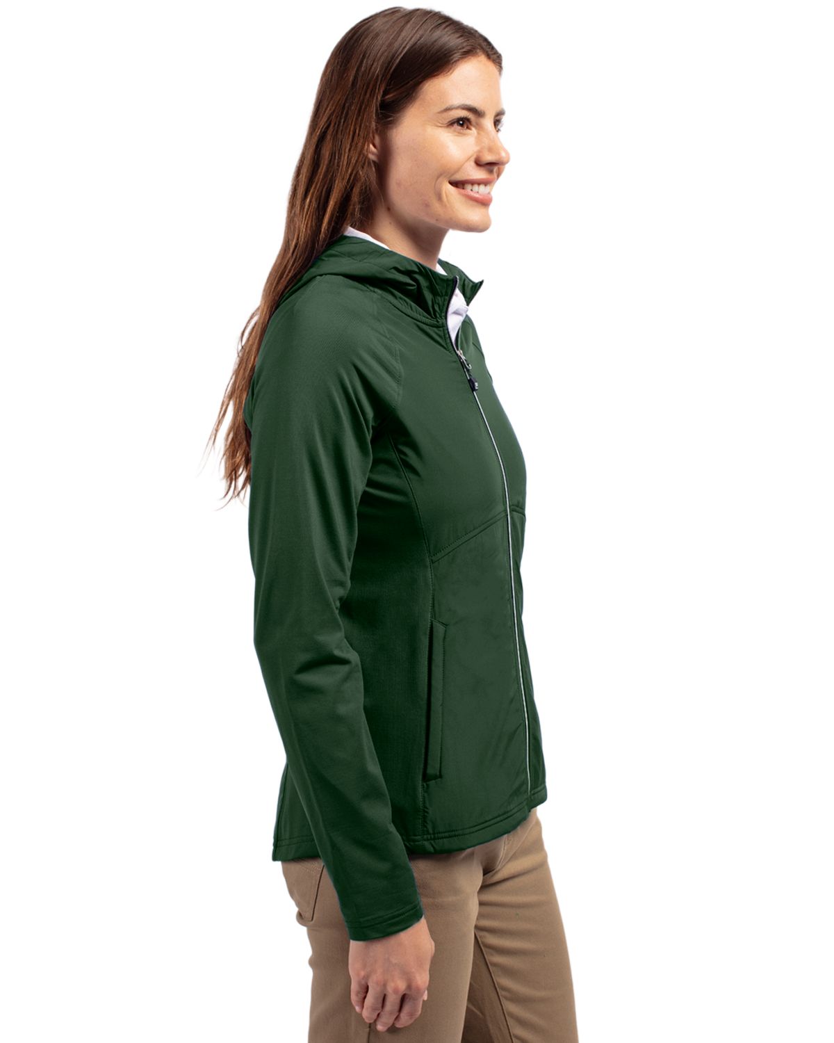 Cutter & Buck Adapt Recycled Soft Knit Stretch Womens Hybrid Full Zip Jacket 114