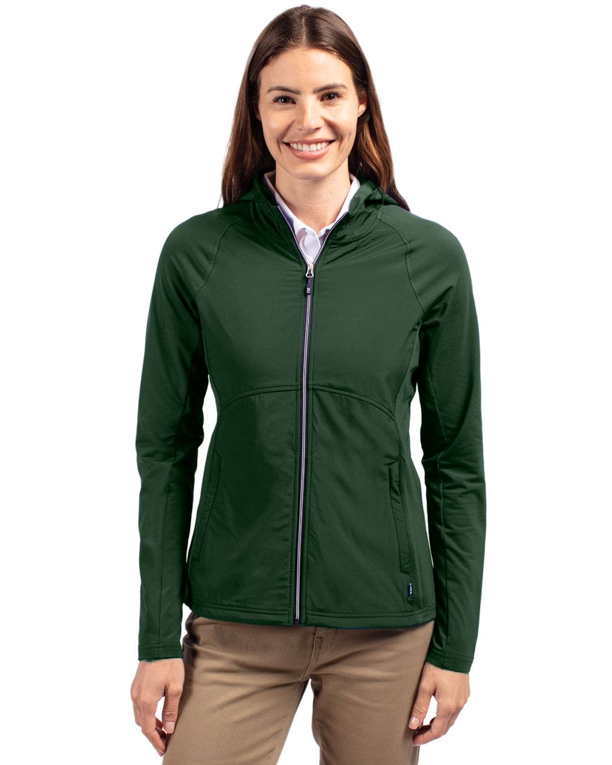 Cutter & Buck Adapt Recycled Soft Knit Stretch Womens Hybrid Full Zip Jacket 113