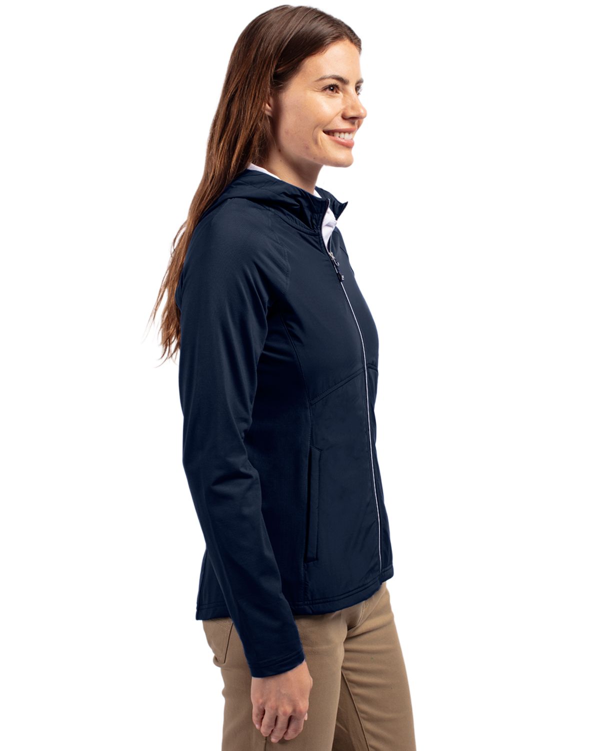 Cutter & Buck Adapt Recycled Soft Knit Stretch Womens Hybrid Full Zip Jacket 116
