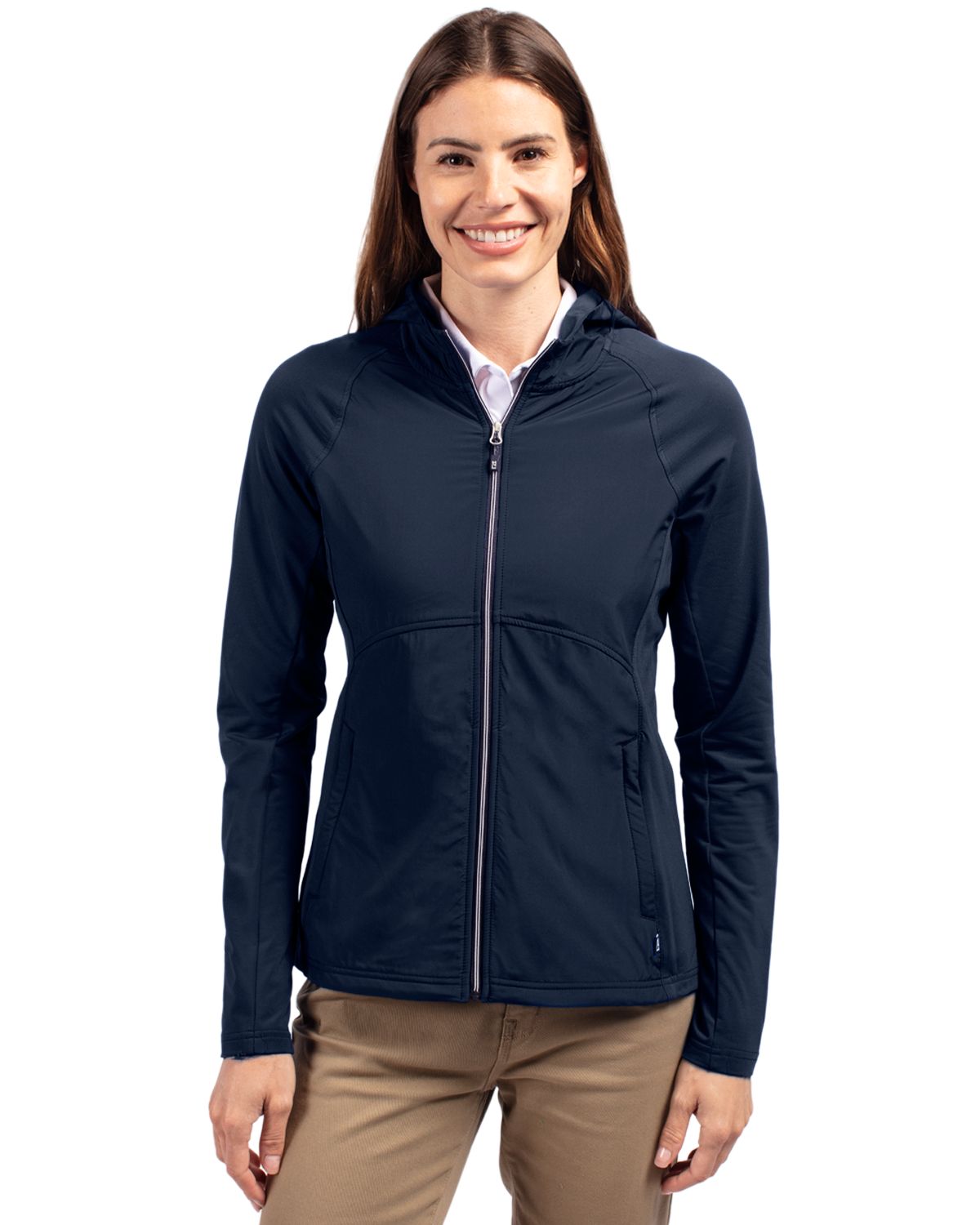 Cutter & Buck Adapt Recycled Soft Knit Stretch Womens Hybrid Full Zip Jacket 115