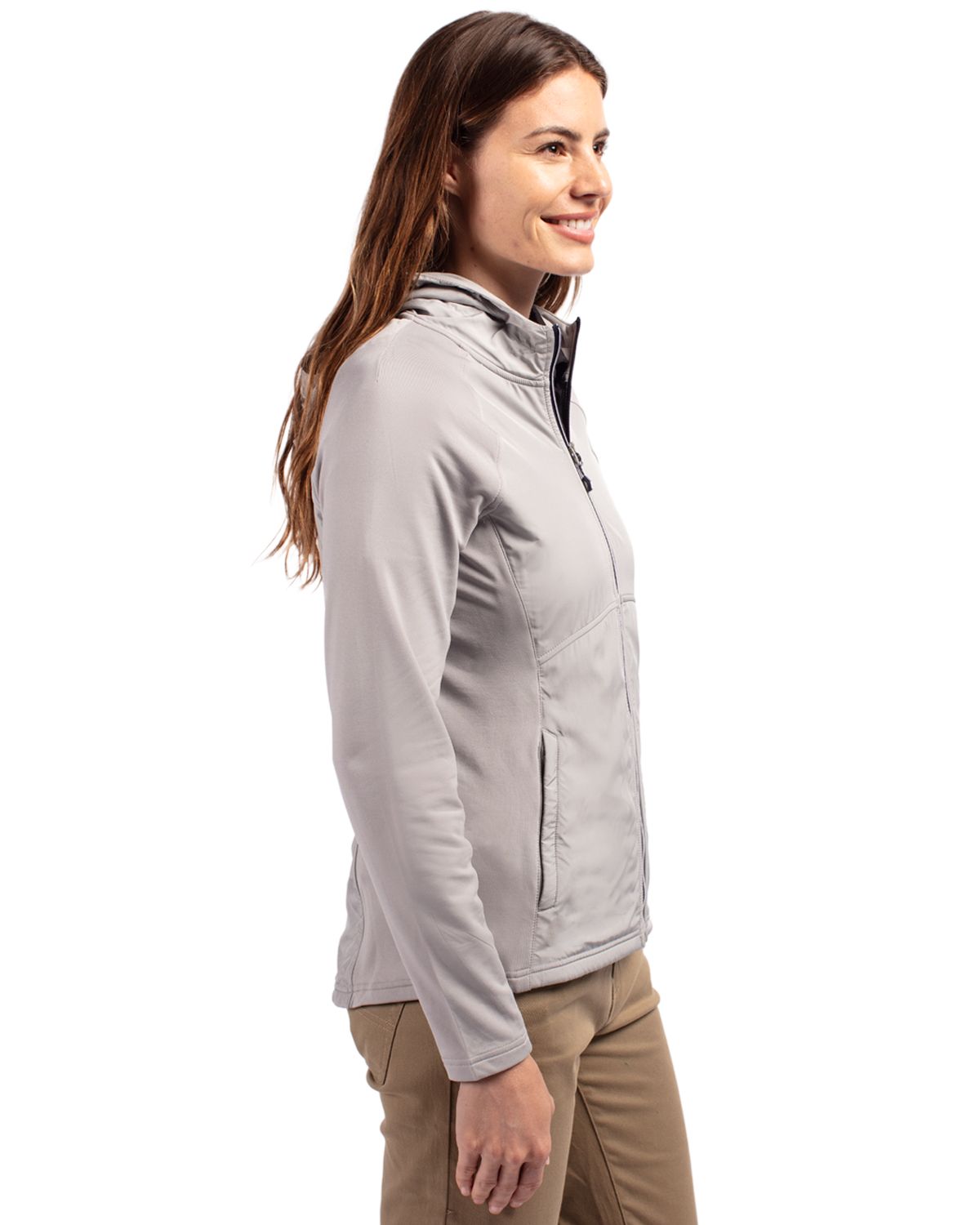 Cutter & Buck Adapt Recycled Soft Knit Stretch Womens Hybrid Full Zip Jacket 119