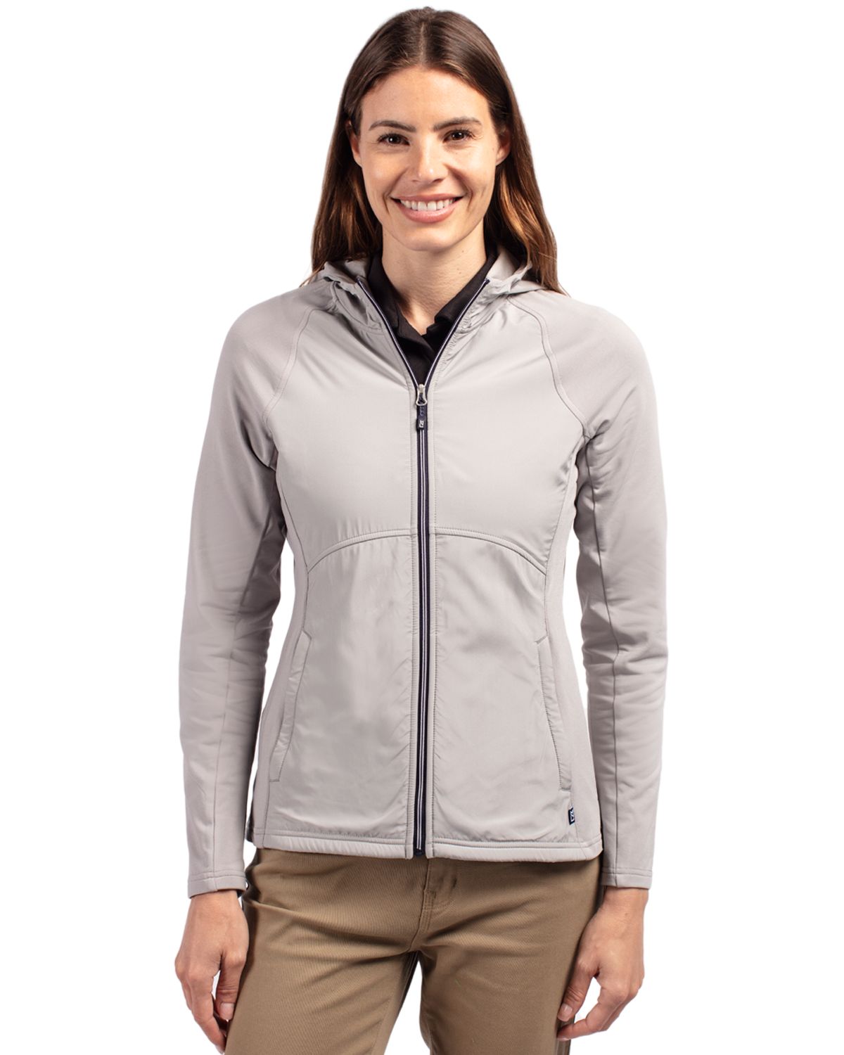Cutter & Buck Adapt Recycled Soft Knit Stretch Womens Hybrid Full Zip Jacket 117