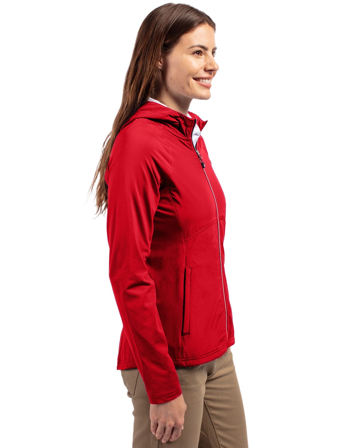 Cutter & Buck Adapt Recycled Soft Knit Stretch Womens Hybrid Full Zip Jacket 124