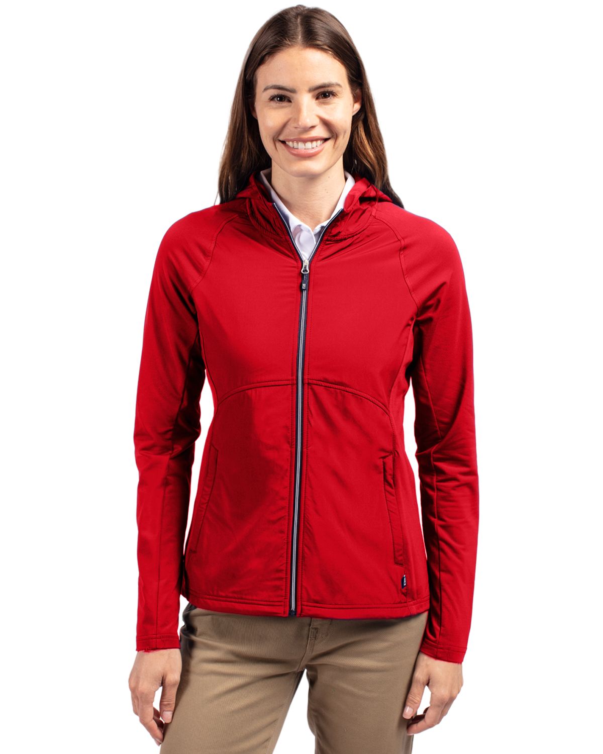 Cutter & Buck Adapt Recycled Soft Knit Stretch Womens Hybrid Full Zip Jacket 143