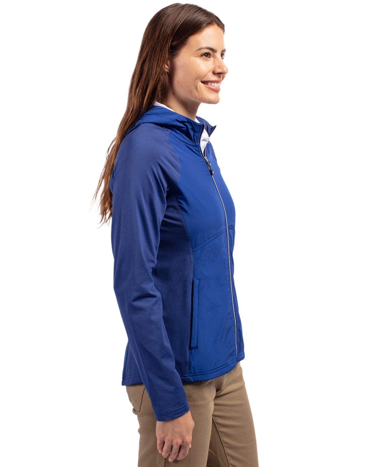 Cutter & Buck Adapt Recycled Soft Knit Stretch Womens Hybrid Full Zip Jacket 131