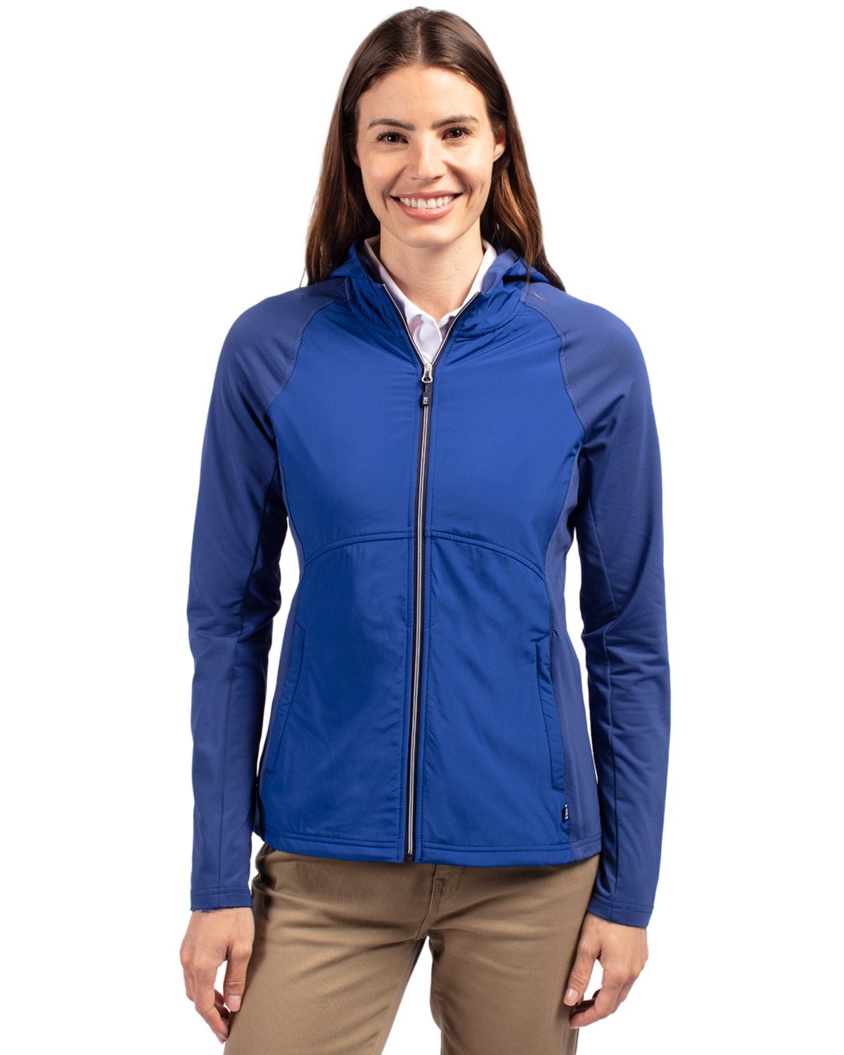 Cutter & Buck Adapt Recycled Soft Knit Stretch Womens Hybrid Full Zip Jacket 129