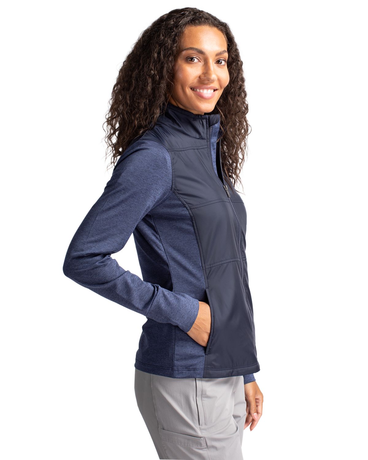 Cutter & Buck Stealth Recycled Hybrid Quilted Womens Windbreaker Jacket 4
