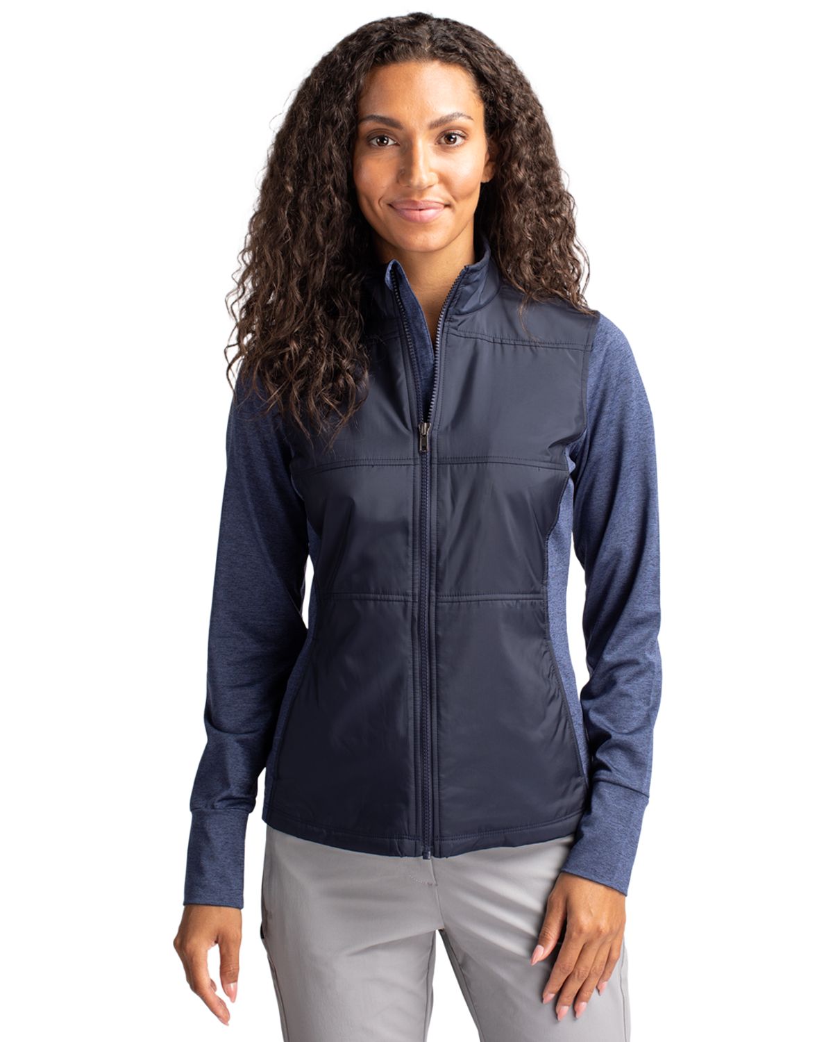 Cutter & Buck Stealth Recycled Hybrid Quilted Womens Windbreaker Jacket 60